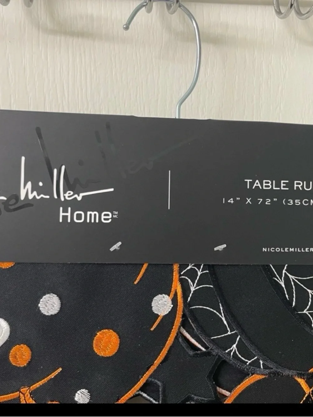Halloween Nicole Miller Hidden Cat Table Runner